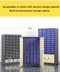 Rock Solid Steel Storage Cabinet With Sixty Clear Drawers For Small Parts Organization And Hardware Sorting Super Heavy Duty Rig showing multiple compartments.