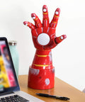 Iron Man Gauntlet LED Mood Light Desk Lamp For Marvel Fans, Totally Lit Repulsor Glow Night Light, 14 Inch Collectible on desk