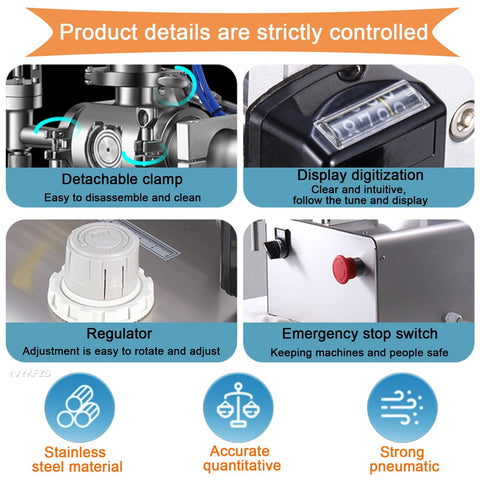 Product details of Pneumatic Bottle Filler Machine Adjustable Stainless Steel Single Head Horizontal Dispenser with 40 Liter Hopper.