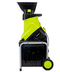 Side view of 15 Amp Corded Electric Garden Chipper With Collection Bin For Branches Up To 1.8 Inches Power Through Sticks And Brush