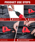 Step-by-step guide for 8 Inch Rivet Nut Gun Kit For Tight Spaces With 3 Mandrels 8-32 10-24 1/4-20 And 3 Drill Bits