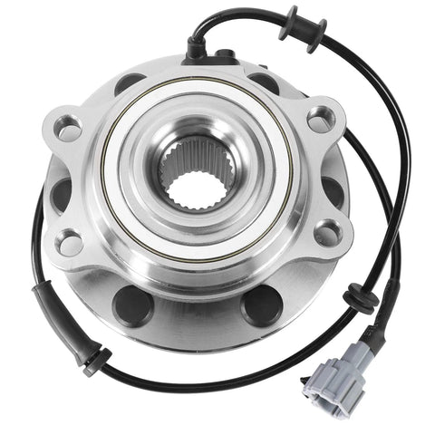 Beefed-Up Front Wheel Bearing Hub Assembly With Speed Sensor For Nissan Frontier 2005-2019 NP300 2009-2015 steel hub close-up