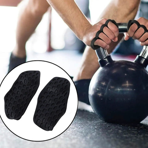Non Slip Workout Grips For Weight Lifting Ergonomic Silicone Hand Protector Grip Pads With Finger Cots on kettlebell