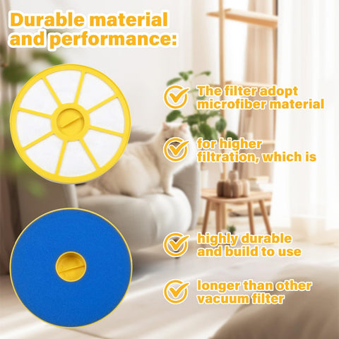 Front Filter Replacement For DC14 DC15 Animal All Floors Vacuum Cleaners Easy Snap In Front Motor Filter Fits 90142001 shown in microfilter material