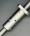 End Machined Ballscrew With Double Ball Nut For CNC Linear Motion Parts Customizable Size Built Tough Smooth Low Friction Travel Precision Thread Heat Treated Steel Durable Nut Only For High Precision CNC Systems close-up