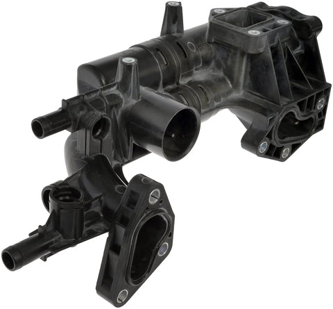 Top Shelf Dead On Heavy Duty Engine Coolant Thermostat Housing, black plastic, direct replacement for Hyundai Kia models.