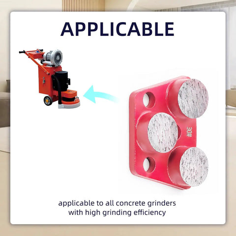 3 Piece Trapezoid Diamond Grinding Disc Set 30 Grit For Floor Grinding Pads Concrete Granite Marble Stone Polishing M9 Mounting Hole