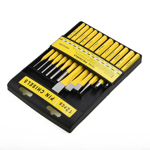 Pro Grade Punch And Chisel Set With Flat Chisel Pin Punch Center Punch And Drift Punch For Metalworking Auto Repair And Workshop Use Hardened Steel