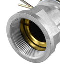Close-up of the 2 Inch Aluminum Agricultural Irrigation Sprinkler Head With 360 Degree Rotating Water Sprayer for Lawn Garden Farm