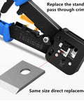 5 Pack Pass Through Crimper Cutting Blades 0.40x0.54 In replacement for most crimpers, SK5 steel installation diagram