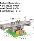 Heavy Duty Cross Slide Table For Milling Machine With Dual Axis X Y Travel Adjustment Smooth Operation Cast Iron Base Aluminum Worktable, 7.09 in X-axis