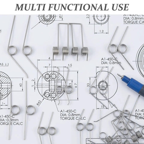Ultimate 36 Piece Metal Torsion Spring Assortment Kit For Flip Top Trash Cans With 9 Sizes To Fix Automatic Closure Fast In Kitchens Bathrooms Or Commercial Spots Super Smooth And Built Tough, assorted metal springs