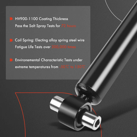 Close-up of rear pair shock absorber for Honda Pilot 2009-2015 focusing on durability and testing results
