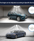 Three-Panel Deformable LED Garage Light With 3300 Lumens Of 5000K Daylight, 30W Power, illuminating cars in garage setting