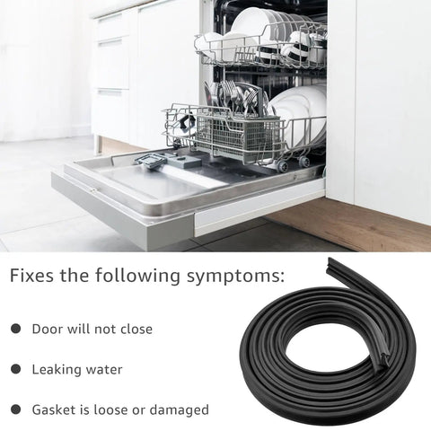 Heavy Duty Dishwasher Door Seal Replacement for KitchenAid Kenmore Maytag Amana Dishwashers Fits W11177741 roll and open dishwasher