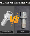 Comparison of Heavy Duty M14x1.5 Wheel Studs 5 Pack Alloy Steel Lug Bolts, high strength vs brittle fasteners.