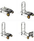 Hide-Away Convertible Hand Truck 2-In-1 Platform Truck Folding Dolly Cart with Aluminum Frame