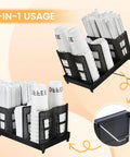 Paper Cup And Lid Holder With Straw Organizer For Countertop Coffee Station Bar Kitchen Or Office Black Fits 8 Oz To 22 Oz Cups
