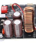 Close-up of Beefy CNC Voltage Power Supply 20A 1200W Constant Voltage Bucking Module, showing circuit components and cooling coil.