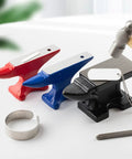 Round Iron Jewelry Anvil Set for Metalworking Tools With Smooth Hammering Surface in red, blue, and black colors