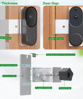 Anti Theft Doorbell Mount For Orbitell Arlo And Blink Video Doorbells Anti Blocks Motion Sensor Adjustable Bracket No Drilling Silver Finish Compatible With 1st And 2nd Gen Models silver aluminum mount on door, 0.45-2.55 in thickness