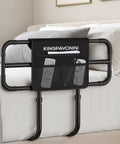 Extendable Bed Rail With Storage Bag And Tool Free Setup For Seniors And Recovery Patients 350 Lb Capacity on bed.