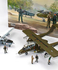 Old-School Vietnam Era USAF Airfield Model Kit Scale 1 To 48 With OV-10A And O-2A Aircraft And 5 Pilot And Tech Figures display