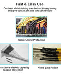 Usage examples of 130 Pcs Dual Wall Adhesive Heat Shrink Tubing Kit With 6 Sizes for solder joint protection and home repair.