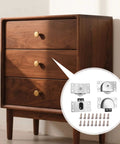 Silent Gliding Sliding Cabinet Door Hardware Kit With Nylon Wheels shown near a wooden dresser installation view