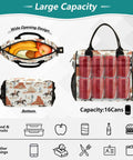Desert Cowboy Insulated Lunch Bag With Adjustable Shoulder Strap Reusable Cooler Tote For Work Office Picnics Camping And Travel Two Size Options 9L And 12L showing interior space with fruits and can capacity