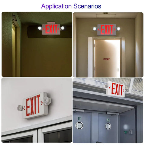 Application scenarios of LED Exit Sign With Emergency Lights Battery Backup, Hella Bright Red Exit Letters, Dual Adjustable Heads
