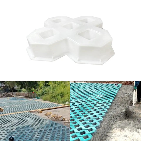 Reusable Plastic Grass Paver Molds With Five Hole Design For Concrete Pavers For Grass Driveways Walkways Parking And Landscaping Edging Made Of Durable ABS For DIY Friendly Reuse