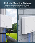Outdoor 8 Port PoE Switch With Waterproof Housing installed outdoors showcasing rugged design and multiple mounting options.
