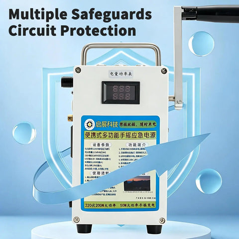 Hand Crank Portable Power Station With USB And AC Outlet No Fuel Needed Emergency Backup Generator product image