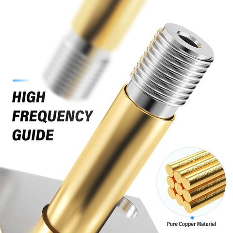 Close-up of high frequency guide made of pure copper material