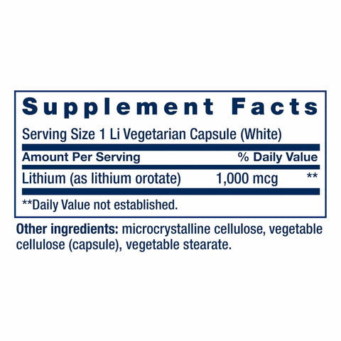 Supplement facts for Memory Protect With Lithium And Colostrinin Milk Peptides For Brain Health And Sharp Focus Cognitive Support