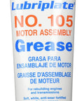 Tube of No. 105 Motor Assembly Grease, White, 10 Oz, Water Resistant NLGI 0 Lubricant For Plain Bearings Cams And Slides Up To 150 Degrees Fahrenheit