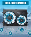 Premium Engine Radiator Cooling Fan Assembly Fits Audi A3 VW Jetta GTI Passat Beetle Tiguan with dual fans for effective cooling.