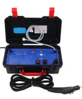 Heavy Duty Home Steam Cleaner With Stainless Steel And ABS Build 120C High Temp 3.5Bar Steam In 20 Seconds 1700W US Plug 110V Integrated Tool Box 1.2m Inlet Hose Portable Handle For Quick Easy Deep Cleaning open toolbox with hoses and controls.