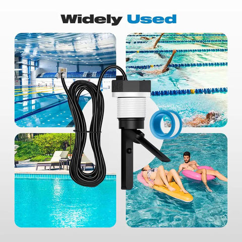 Flow Switch GLX-FLO-RP For Hayward Goldline Aquarite Salt System Pool Flow Sensor Replacement with 15 ft cable visible in use