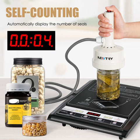 Heavy Duty Handheld Induction Sealer For Bottle Caps 20 To 100 Mm, 800W To 1200W, sealing jar on digital sealer display, 110V