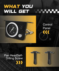 Air Gauge Control Kit With Paddle And Air Fittings For Air Bag Suspension, 0-200 PSI Range, In Cabin Button Control, screws