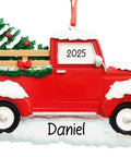 Personalized Red Truck Christmas Ornament 2025 With Name And Year Vintage Farmhouse Style Xmas Tree Decor Customizable