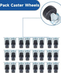 24 Pack 2 Inch Swivel Caster Wheels With Top Plate And Double Bearing Heavy Duty Steel And Polyurethane 25kg Per Wheel