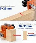 Double Hole Punch Locator And Adjustable Drill Positioning Jig With 12mm Eccentric Nut For Precise Woodworking And Furniture Assembly, Solid Aluminum Alloy Build, Easy To Use,