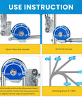 Use instructions for Heavy Duty 1/2 Inch Tubing Bender With 180 Degree Angle For Precise Bending On Copper Brass Aluminum And Stainless Steel Pipes Up To 2mm Wall Thickness.