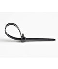 6 Inch Reusable Nylon Cable Ties 7mm Wide 35mm Bundle Diameter 50Lb Tensile Strength For Indoor Outdoor Use With Toolless Trigger Lock Release Releasable Zip Ties 100 Pack Black on white background