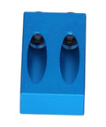 Straight Up Game Changer 15 Degree Oblique Hole Drilling Jig Kit drill guide locator, blue aluminum body, angled drilling tool.