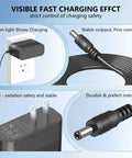 Universal 36 Volt Replacement Power Adapter For Cordless Stick Vacuum Battery Home Cleaning Gadget showing charging indicator and connector