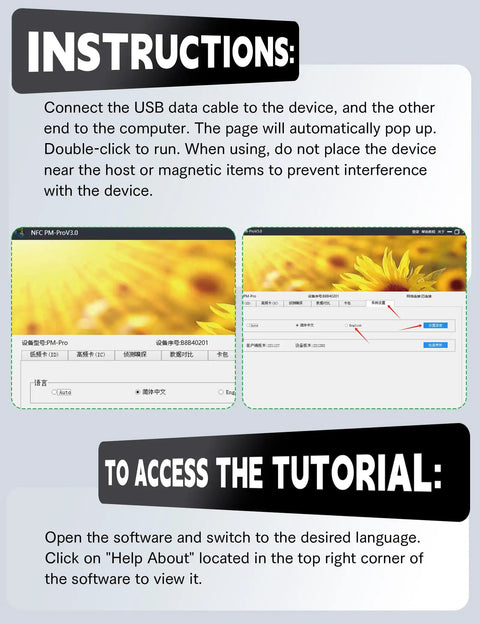 Instructions for using Dual Frequency RFID Reader Writer All In One Copier For 13.56 MHz IC Cards And 125 To 500 KHz ID Keys Cloner